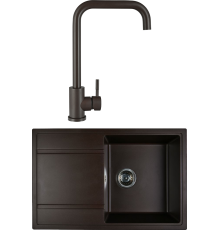 Комплект Мойка кухонная Wisent MW780-27 кофе + Смеситель W4998-4-27 кофе