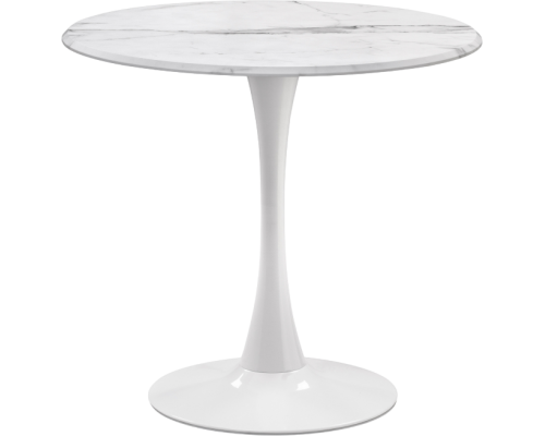 Обеденный стол Woodville Тулип 80x80 см, мрамор белый, белый
