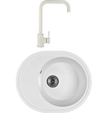 Комплект Мойка кухонная Wisent MWR620-28 вайт + Смеситель W4998-4-28 вайт