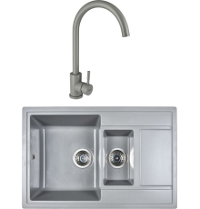 Комплект Мойка кухонная Wisent MWQ780-29 грэй + Смеситель W4998-3-29 грэй