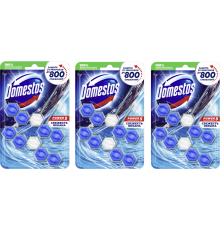 Набор Domestos Power 5 туалетный блок для унитаза, свежесть океана дуо 2х55 г, 3 шт.