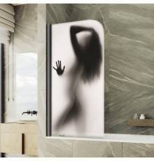 Шторка на ванну Maybahglass MGV-930-ФП015-6 80 см, профиль черный