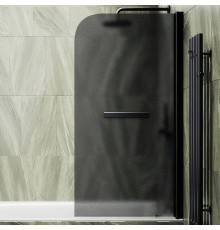 Шторка на ванну Maybahglass MGV-792-6 80x140, профиль черный, стекло матовый графит