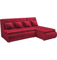 Угловой диван Mebel-Ars Дубай бархат красный star velvet 3 dark red