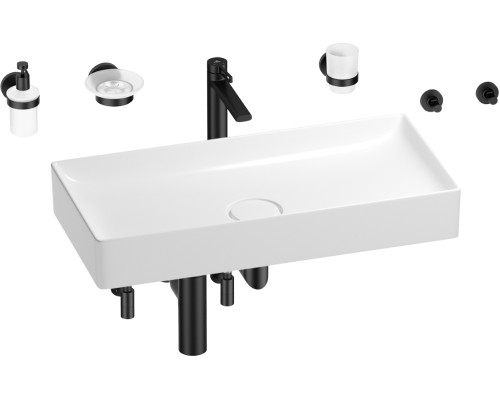 Комплект Wellsee Pure BY Wellsee 201006537 белый глянцевый, черный матовый, 9 в 1
