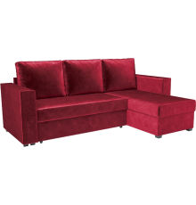 Угловой диван Mebel-Ars Рим бархат красный star velvet 3 dark red