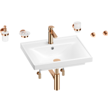 Комплект Wellsee FreeDom 201006934 глянцевый белый, розовое золото, 9 в 1