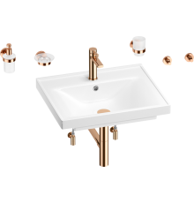 Комплект Wellsee FreeDom 201006979 глянцевый белый, розовое золото, 9 в 1