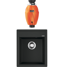 Комплект Мойка кухонная Omoikiri Daisen 42-BL черная + Измельчитель Nagare 1000