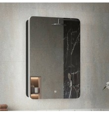 Зеркало-шкаф Reflection Black 60, черное soft touch, с подсветкой