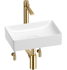 Комплект Wellsee Pure BY Wellsee 201004353 глянцевый белый, золото, 5 в 1