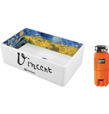 Комплект Мойка кухонная Omoikiri Mikura 76-Vangogh white + Измельчитель Nagare slim 500