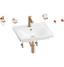 Комплект Wellsee FreeDom 201006854 глянцевый белый, розовое золото, 9 в 1