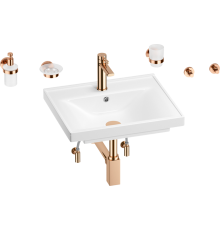 Комплект Wellsee FreeDom 201006869 глянцевый белый, розовое золото, 9 в 1