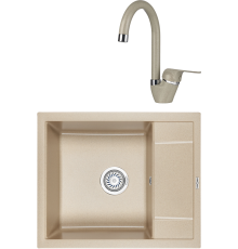 Комплект Мойка кухонная KRONA Flugel WR600-500 1 60х50 см, sand + Смеситель Wasser H270 1 sand