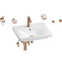 Комплект Wellsee FreeDom 201006899 глянцевый белый, розовое золото, 9 в 1