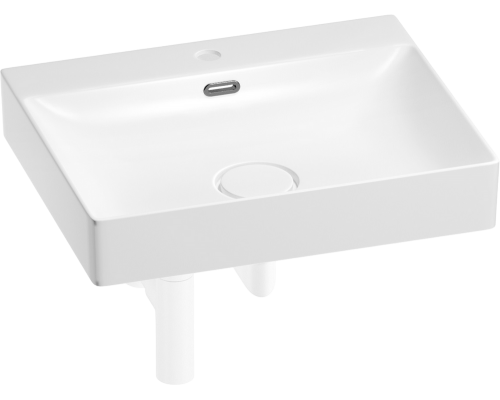 Раковина Wellsee DeSire 201001800 55, с сифоном и выпуском, глянцевый белый, матовый белый
