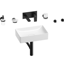 Комплект Wellsee Pure BY Wellsee 201006312 С ВНУТРЕННЕЙ ЧАСТЬЮ, глянцевый белый, матовый черный, 8 в 1