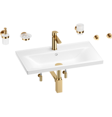 Комплект Wellsee FreeDom 201007063 глянцевый белый, золото, 9 в 1