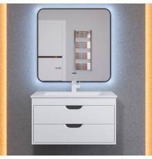 Мебель для ванной комнаты Uperwood Modul 80 подвесная, 2 ящика, матовая белая, графит