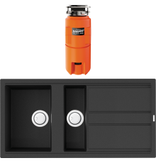 Комплект Мойка кухонная Omoikiri Kitagawa 100-2-GB графит + Измельчитель Nagare slim 500