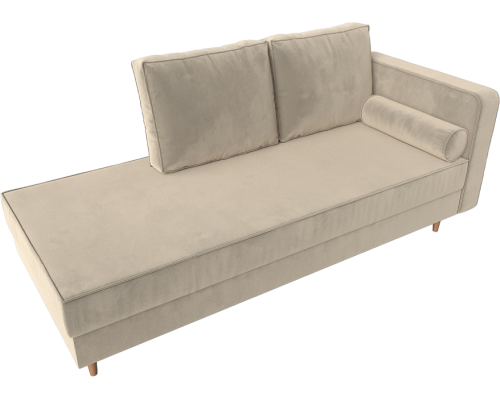 Кушетка Лига Диванов Прайм R микровельвет бежевый