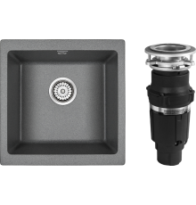 Комплект Мойка кухонная Paulmark Brilon PM104546-DG графит + Измельчитель Bone Crusher BC 610-AS