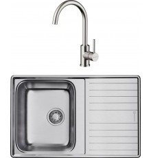 Комплект Мойка кухонная Omoikiri Sagami 79 + Смеситель Shinagawa BN нержавеющая сталь