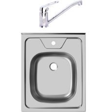 Комплект Мойка кухонная Ukinox Стандарт STD500.600 ---5C 0CS + Смеситель Domaci Равенна D11-000cr