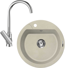Комплект Мойка Lava R3 crema + Смеситель SG07 CR chrome