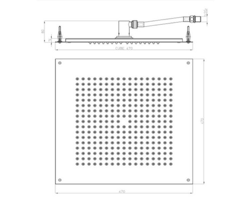 BOSSINI DREAM-CUBE Верхний душ 470 x 470 мм, цвет: черный матовый. H38459.073 BOSSINI DREAM-CUBE Верхний душ 470 x 470 мм, цвет: черный матовый. H38459.073