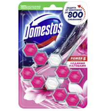 Туалетный блок для унитаза Domestos Power 5 ледяная магнолия дуо 2х55 г