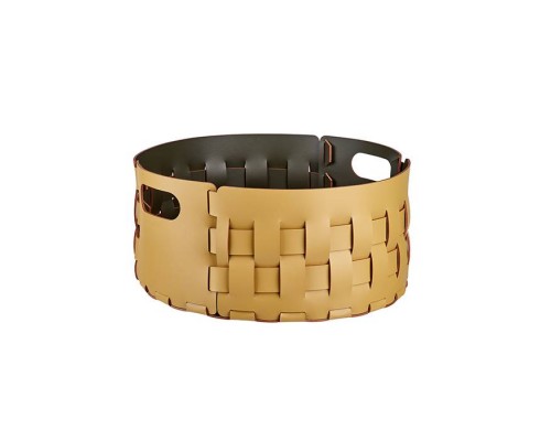 ADJ Bottega Круглая корзина для белья, D40xH20 см., цвет: горчичный/оливковый. 1020.40/55