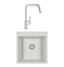 Комплект Мойка Paulmark Kante 50 PM105152-WH белый + Смеситель Grohe Eurosmart