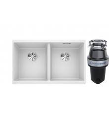 Комплект Мойка Blanco Subline 350/350-U белая + Измельчитель KUCHENSTERN Muhle
