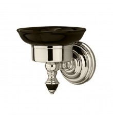 DevonDevon Black Diamond Мыльница подвесная, черная керамика, цвет: никель блестящий. BLKD501NKNE