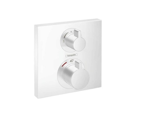 Hansgrohe Ecostat Square Термостат для душа, 2 источника, внешняя часть, цвет: белый матовый. 15714700 Hansgrohe Ecostat Square Термостат для душа, 2 источника, внешняя часть, цвет: белый матовый. 15714700