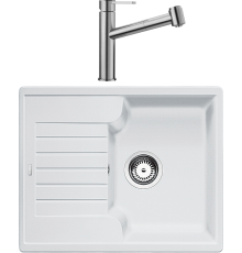 Комплект Мойка кухонная Blanco Zia 40 S белый + Смеситель Ambis-S 523119