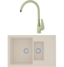 Комплект Мойка кухонная Lemark Ramza 760 9910042 шампань + Смеситель Linara LM0405PSH шампань