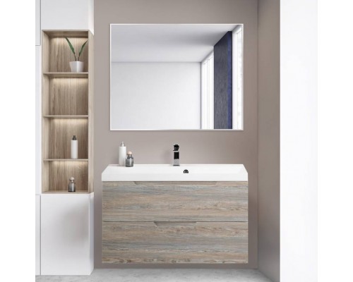 Мебель для ванной комнаты BelBagno Vittoria 90 подвесная, pino, белая глянцевая раковина