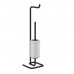 Gessi Goccia Стойка 61.4см., с держателем для туалетной бумаги и ершиком, напольная, цвет: черный/белый. 38067#099