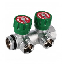 Коллектор латунный никелированный Hoobs 1 x3/4  (евроконус) - 2 вых.. 03104H