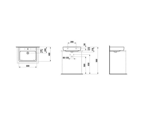 Laufen Pro S Раковина 60x48x11.5см., накладная, 1 отв., цвет: белый. 8.1795.2.000.104.1 Laufen Pro S Раковина 60x48x11.5см., накладная, 1 отв., цвет: белый. 8.1795.2.000.104.1