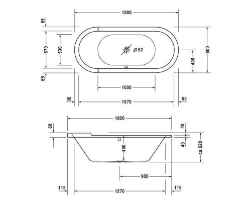 Duravit Starck Ванна 180x80x52см., гидромассажная, встраиваемая, с двумя наклонами для спины, с ножками и сливом-переливом, цвет: белый. 760009000CP1000 Duravit Starck Ванна 180x80x52см., гидромассажная, встраиваемая, с двумя наклонами для спины, с ножками и сливом-переливом, цвет: белый. 760009000CP1000