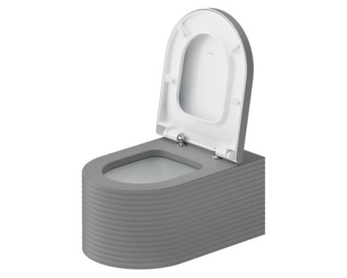 Duravit Millio Унитаз подвесной, 37х57см.,  декор Grooves, крепление в компл., цвет: светло-серый матовый. 250509FD
