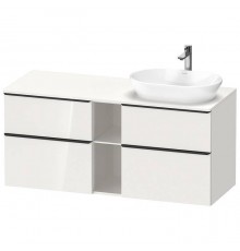 Duravit D-Neo Тумбочка подвесная 64.4x140x55 см, раковина, 2 ящика, цвет: белый высокоглянцевый. 0379600000,  DE4970R2222