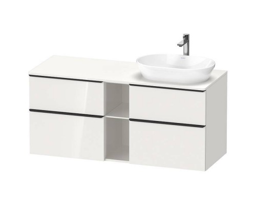Duravit D-Neo Тумбочка подвесная 64.4x140x55 см, раковина, 2 ящика, цвет: белый высокоглянцевый. 0379600000,  DE4970R2222