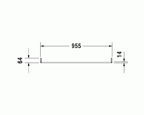 Duravit Vero Полотенцедержатель труба с квадратным сечением, 95.5x1.4см, хром. 0030391000