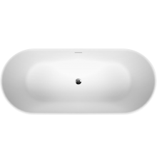 Акриловая ванна BelBagno BB417-1900-800 190x80 см, отдельностоящая, овальная, вклеенный каркас, со сливом-переливом, с донным клапаном, белая матовая