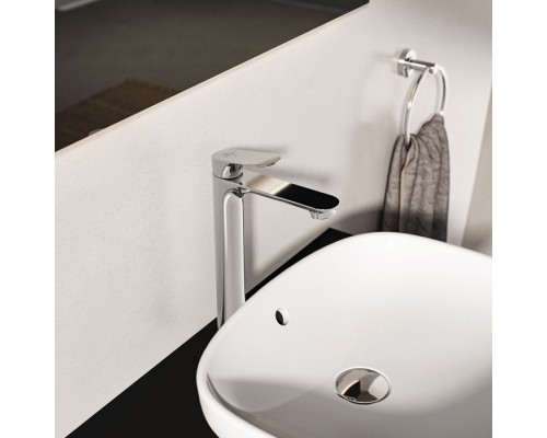 Ideal Standard Ceralife O Смеситель для раковины, на 1 отв., H24см., высокий, технология BlueStart, с донным клапаном Click Clack, цвет: хром. BE013AA